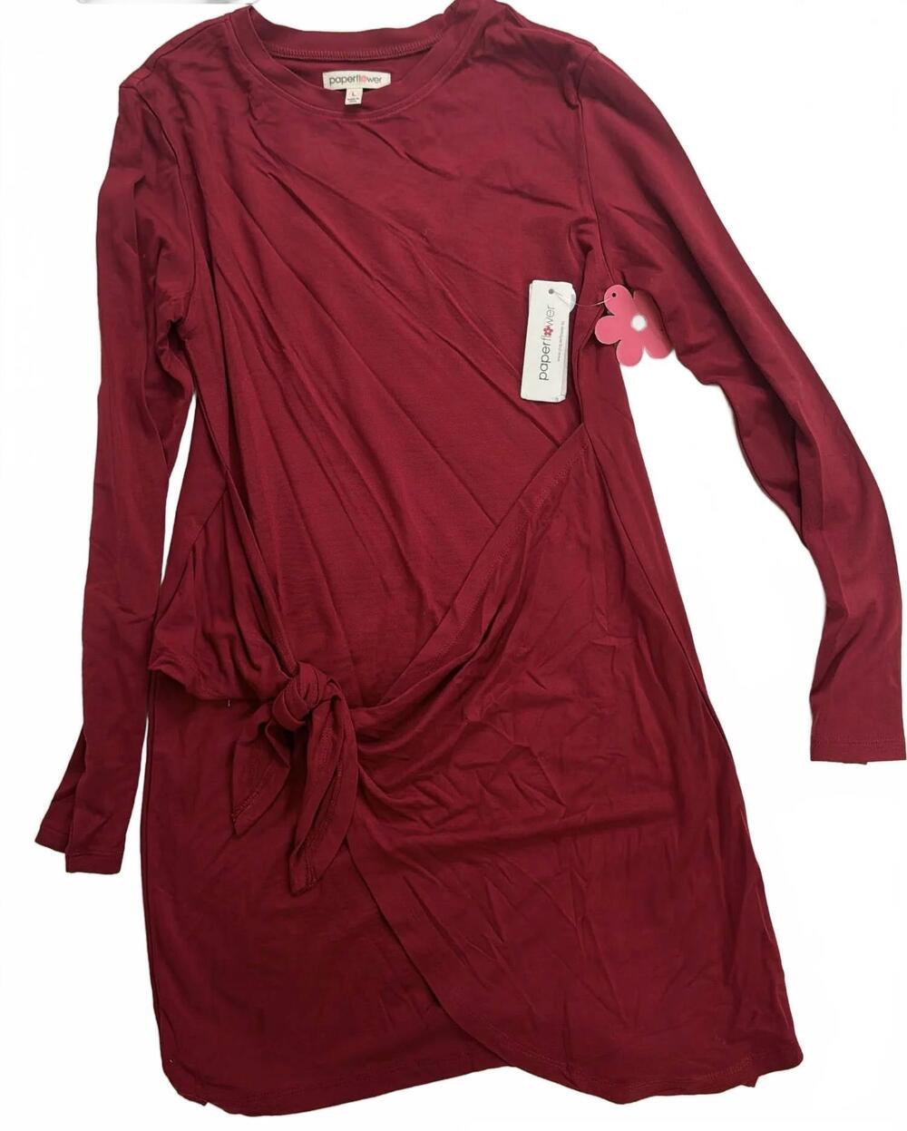 NEW PAPER FLOWER girl's scooter dress in red